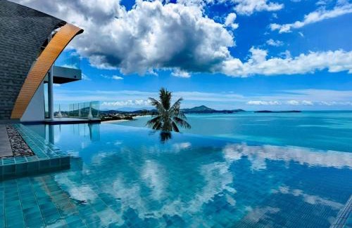 Bophut Villa | 苏梅岛观景台海景別墅Golden Coconut Villa 5 超级海景 私密泳池 接送服务