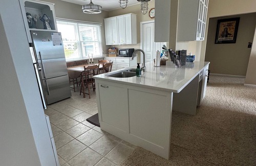 Mackinaw City Condo | 05 The Straits of Mackinaw Rustic Charm