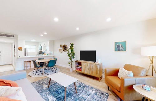 Fashion Square Condo | 2-story dog-friendly condo with patio, outdoor pool, W/D, streaming, partial AC