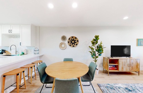Fashion Square Condo | 2-story dog-friendly condo with patio, outdoor pool, W/D, streaming, partial AC