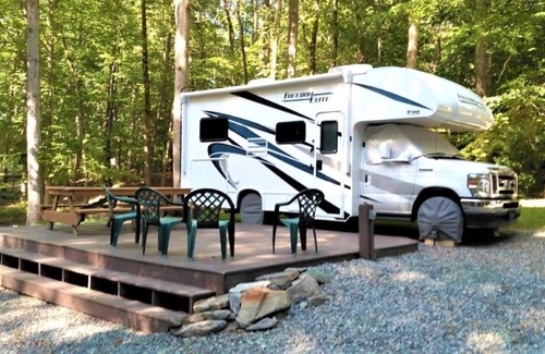 Blue Water House | 22 Ft Thor Motor Coach, private camping site with water access at Lake Anna, VA.