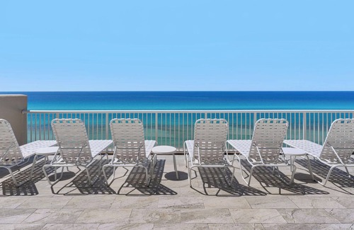 West Panama City Beach Condo | 2BR Gulf Front Condo w/Pool, Gym, Hot Tub + Free Attraction Tickets!