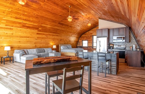 Burdett Apartment | 2nd-floor studio w/Seneca Lake views, spacious deck, full kitchen, gas grill