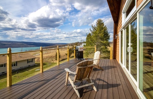 Burdett Apartment | 2nd-floor studio w/Seneca Lake views, spacious deck, full kitchen, gas grill