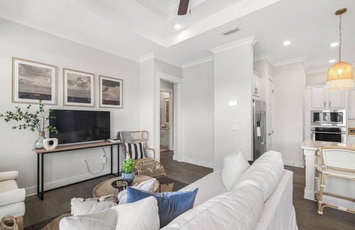 WaterSound Beach Condo | 30A freshly remodeled! Sleeps 8! Bikes and 6-seater golf cart included.