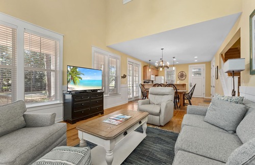 Laurel Grove House | 3BR Beach Cottage w/GOLF CART + Beach Tram! Pets Welcome. Near Pool, Hot Tub