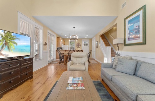 Laurel Grove House | 3BR Beach Cottage w/GOLF CART + Beach Tram! Pets Welcome. Near Pool, Hot Tub