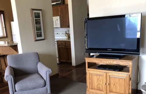 Baileys Harbor Condo | 3BR Condo with Fireplace, Balcony, & Lakefront Access at The Rushes