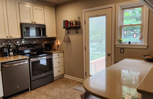 Saratoga Springs House | 4 minutes from Saratoga Racetrack, this home is clean & cozy, with private deck