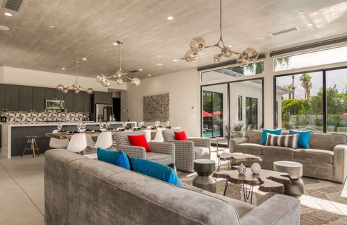 Palm Springs House | 5 Palms Estate by PalmsAtPark - Glam Pool, Spa & Mountain Views