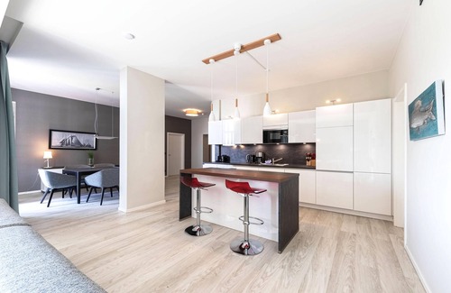Ostseebad Wustrow Apartment | 5-star Welleneck vacation apartment for 6 people with corner balcony and infrared cabin