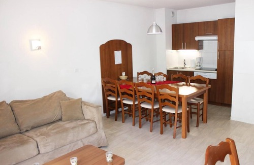 La Mongie Apartment | 50m from ski slopes, view ski slopes, swimming pool, terrace, parking, tv, ski locker, 49m²