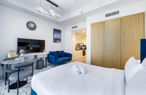 Sheikh Zayed Road Apartment | A Living - Luxury Studio Apartment in Aykon City Canal Views, Business bay