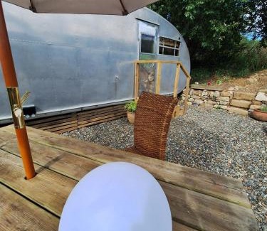 Lostwithiel Cabin | Airstream style caravan with optional hot tub