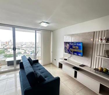 Boston Apartment | Apartamento exclusivo en el norte Barranquilla amoblado ,3 parqueadero privados ,3 habitaciones privadas con aire acondicionado recepción 24 horas piscinas gym vista al río
