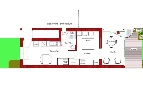 Esperance-Cottages Apartment | Apartment 38m² in area close to the sea and the center, with veranda / garden