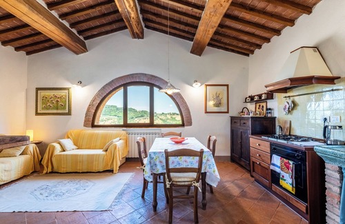 Radicondoli Apartment | Apartment 'Casa Rurale Panoramica' with Mountain View, Shared Pool and Wi-Fi