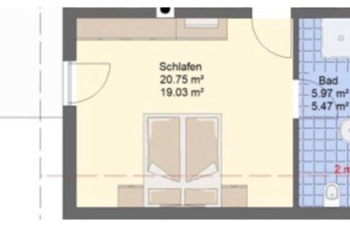 Blaibach Apartment | Apartment, double room with balcony & bathroom for 2 persons