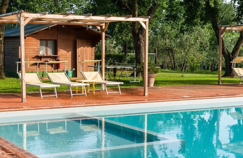 Pian di Sco Villa | Apartment in country house in olive grove with fenced pool and soccer field