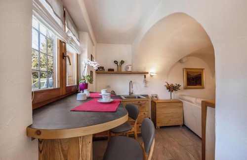 Tesero Apartment | Apartment "Mariagrazia" with Mountain View, Garden & Turkish Bath