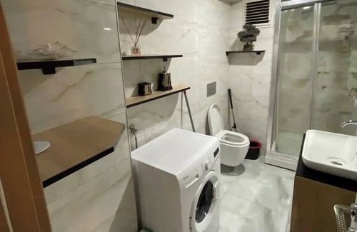 Esenyurt House | Apartment room and salon within a block with a pool and gym