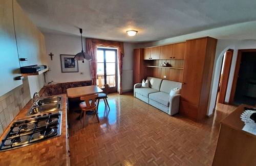 Castelrotto Apartment | Apartment 'Weitblick' with Mountain View, Shared Pool and Wi-Fi