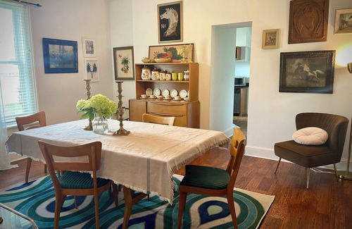 German Village House | Art filled German Village House. Double lot fenced in yard with 2 car garage