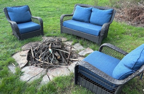 Swannanoa House | Asheville getaway, deck, hottub, trees, fire pit