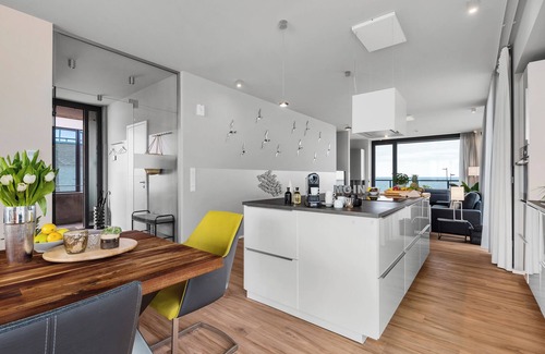 Olpenitz Apartment | Baltic Sea vacation apartment right on the beach, panoramic windows, sauna and two terraces
