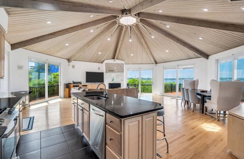 Westhampton Beach House | Bayfront home with private path across the street to ocean, pool and hot.