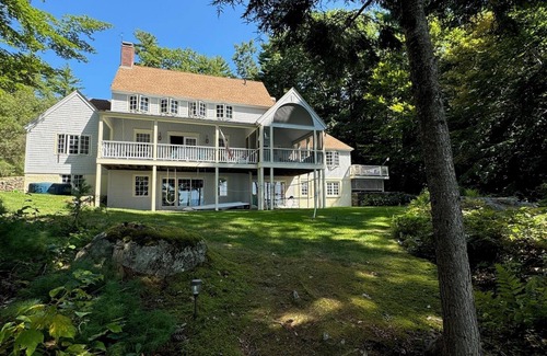 Wolfeboro House | Beautiful 6-bed/5-bath home on Wolfeboro Neck w/beach, SW views, AC & Wolfeboro