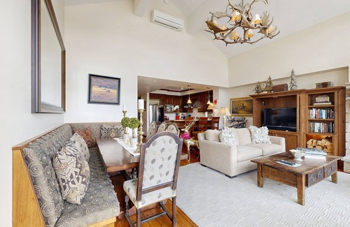 Ketchum Condo | Beautiful condo with views of Dollar Mountain, cable, WiFi, fireplace, & patio