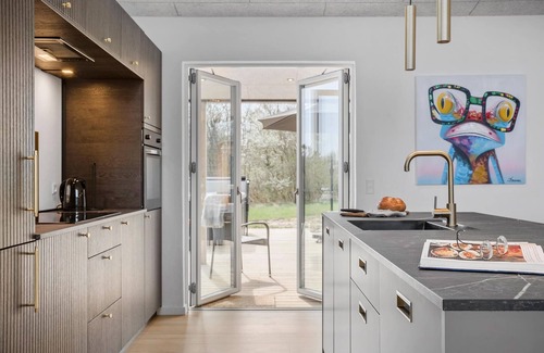 Hvidbjerg Strand House | Beautiful home in Børkop with kitchen