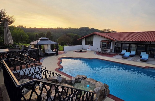 Stroudsburg House | Beautiful house with new hot tub, private heated swimming pool, 6 BR/6BA