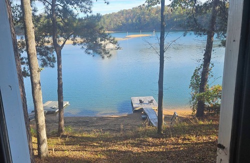 White Cabin | Beautiful lake front cabin with dock on prettynWilderness Camp nLAKE ALLATOONA