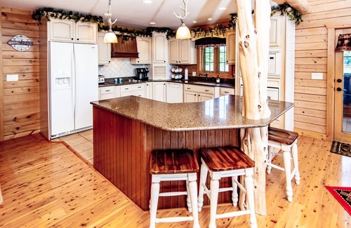 Sunrise Beach House | Beautiful Lakefront Lodge w/Private Dock and Amazing 180 View from Two Decks