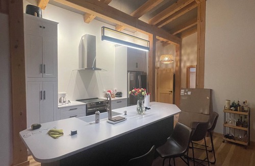 Bread Loaf House | Beautiful new two-bedroom timberframe house on 7 acres in Ripton.