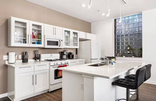 Cultural District Apartment | Best location! Great views on the deck, Large unit!