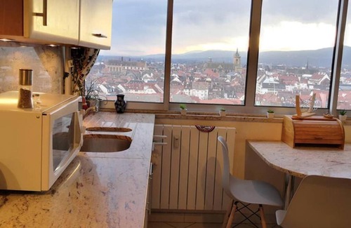 Quartier Saint-Leon Apartment | Breathtaking view of Colmar - Beautiful 15th-floor apartment with elevator and parking space