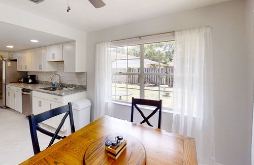 Southside House | Bright and modern home with a large yard, grill, air hockey table, & fireplace