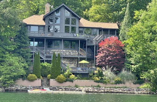Robbinsville House | Bright,Modern Lakefront Home - Private Swimming Cove , Pontoon rental available