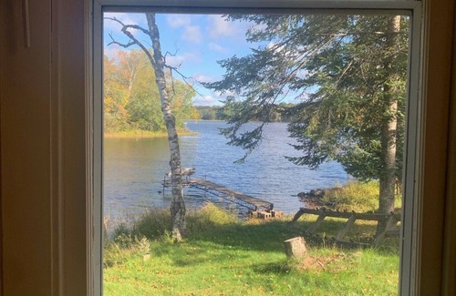 Winter Cabin | Bucktail Lodge Riverview Cabin on Barker Lake in Winter, Wisconsin