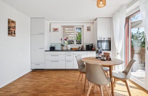 Brugg Apartment | Business I Family Apartment I 1-4 Personen - Aare Blick, nahe Altstadt I Beamer - 99" Leinwand I Terrassen Lounge und Parkplatz