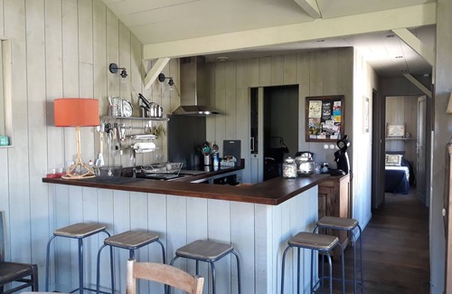 Cazaux House | Cabin-style house on the Cazaux canal (15 min from Arcachon) with private pontoon