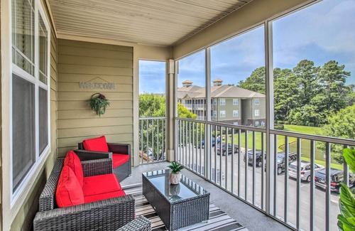 Calabash Condo | Calabash Condo on Golf Course w/Pool & Gym!