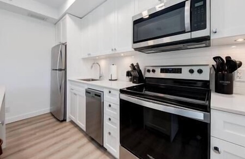 Bridgeland Apartment | Calgary Tower Views | UG Park | Rooftop Patio