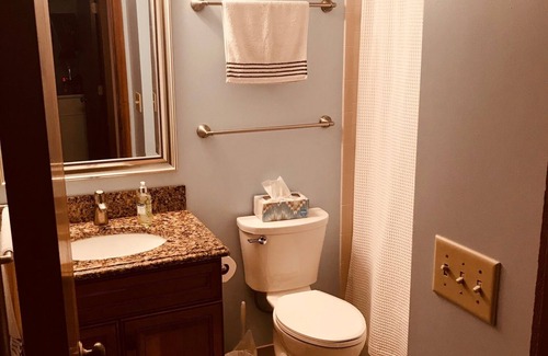 Bellaire Condo | Cali King 2 room with fireplace sleeps 5(4 adults) with sunset lake views!