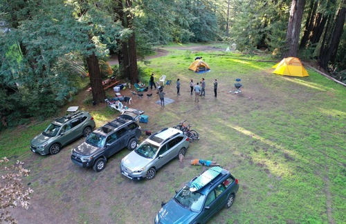 Los Gatos RV Rental | Camp Site Large Group with Hot Water Shower in Redwood Forest Retreat