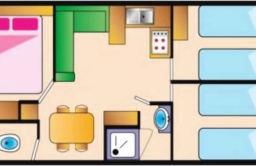 Gallargues-le-Montueux House | Camping Les Amandiers**** - Mobil Home 4 Rooms 6 People