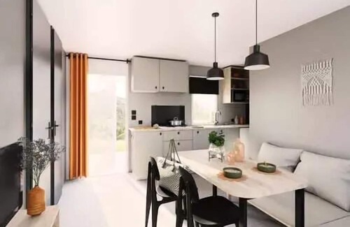 Salles-Curan House | Campsite Beau-Rivage * - Cottage EVASION (covered terrace) New 2024 4 to 5 people - 4 pers. included in the tariff